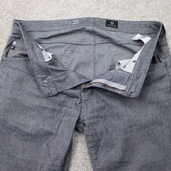 AG Adriano Goldschmied Jeans Mens 34x32 Black Tellis Modern Slim Straight Denim - Picture 11 of 15